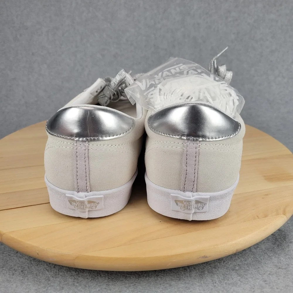 Vans Sport Sneakers Mens 13 Marshmallow‎ Metallic Silver Suede Low Top